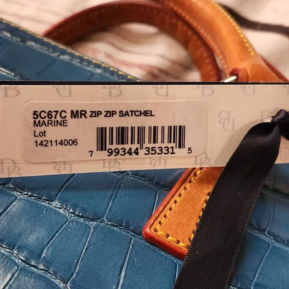 Dooney & Bourke Croc Embossed‎ Zip Satchel NWT